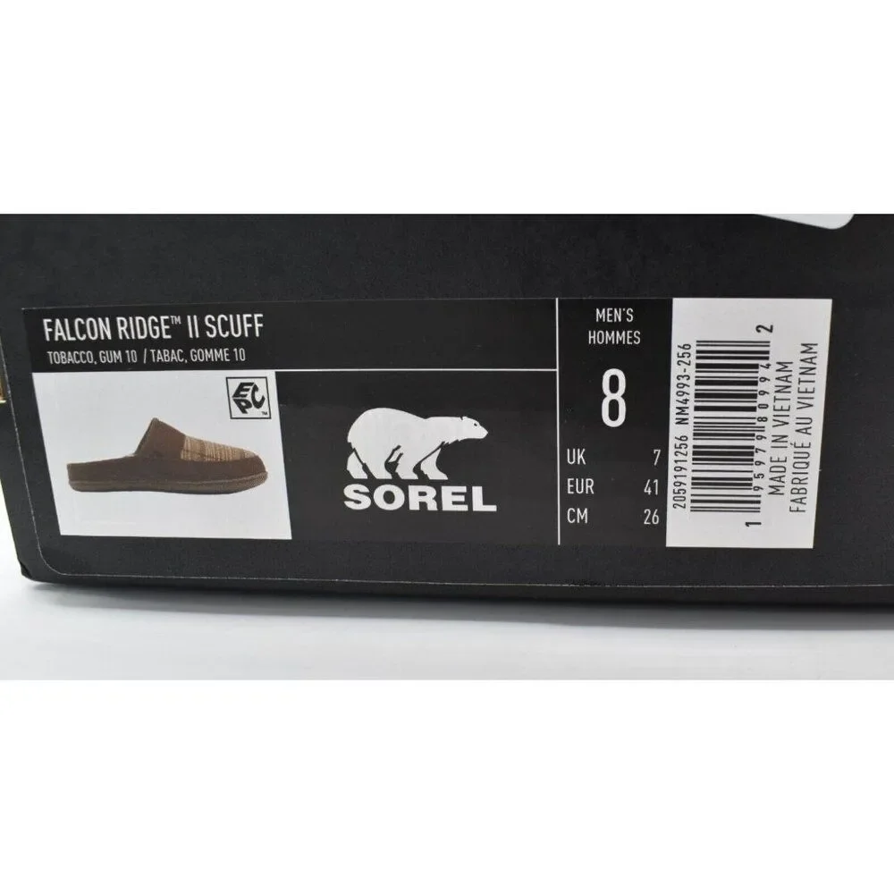 Sorel Mens Size 8‎ Falcon Ridge II Scuff Tobacco Gum Slip On Slippers Shoes